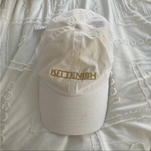 Kittenish Cream Cap with Gold Embroidery